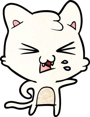 Bir insan tarafından çizilmiş kedi tıslaması.