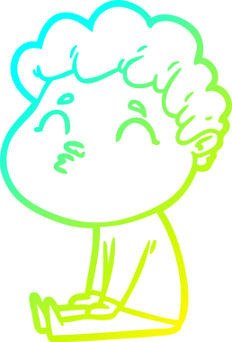 Bir insan tarafından çizilmiş soğuk çizgi film karakteri çizimi.