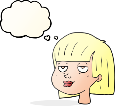 Bir insan tarafından çizilmiş serbest çizim baloncuk kadın yüzü.