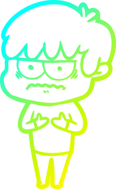 Bir insan tarafından çizilmiş soğuk gradyan çizgi film karakteri.