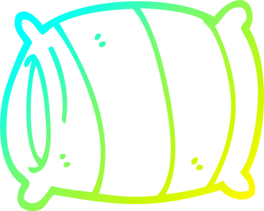 Bir insan tarafından çizilen çizgi film yastığının soğuk gradyan çizgisi.