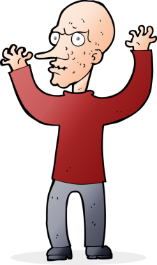 Bir insan tarafından çizilmiş kötü adam çizgi filmi