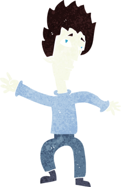 Bir insan tarafından çizilmiş vampir adam çizgi filmi.