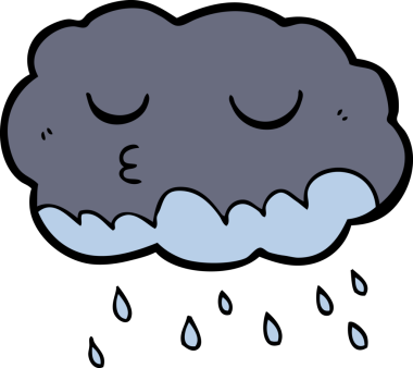 bir insan tarafından çizilmiş yağmur bulutu