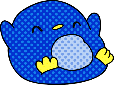 Bir insan tarafından çizilmiş sevimli bir penguen resmi.