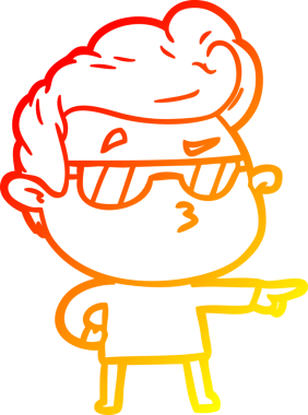 Bir insan tarafından çizilen karikatür karikatürünün sıcak çizgi çizimi.