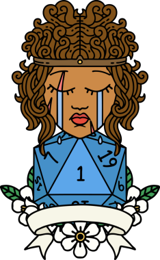 Retro Dövme Tarzı Ağlayan Barbar İnsan Bir insan tarafından çizilmiş doğal bir ruloyla