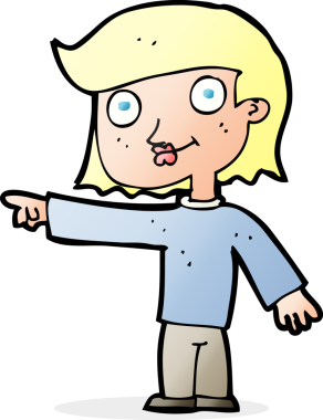 Bir insan tarafından çizilmiş çizgi film karakteri