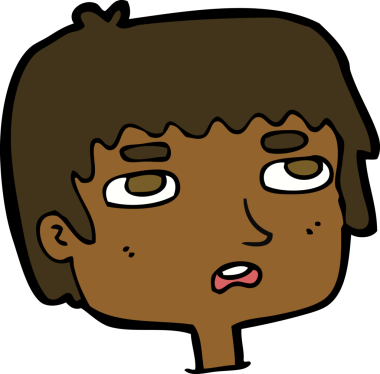 Bir insan tarafından çizilmiş mutsuz bir yüz.