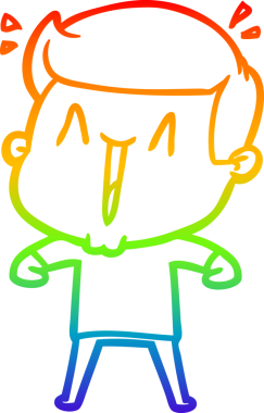 Gökkuşağı gradyanı çizimi bir insan tarafından çizilmiş heyecanlı bir çizgi film