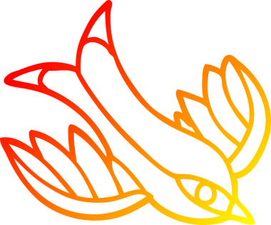 Karikatür kırlangıcının insan tarafından çizilmiş sıcak çizgi çizgisi.