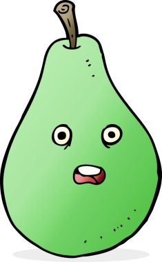 Bir insan tarafından çizilmiş bir armut.