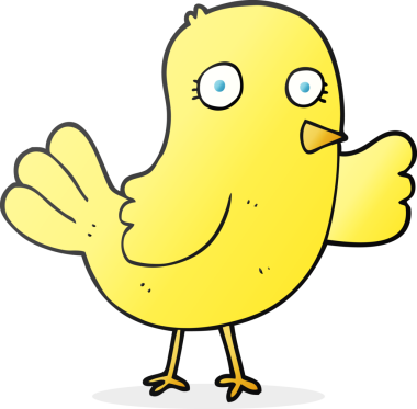 Bir insan tarafından çizilmiş serbest çizgi film kuşu.