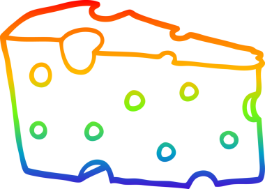 gökkuşağı gradyan çizimi bir insan tarafından çizilmiş bir çizgi film peyniri