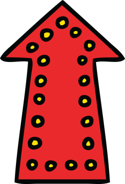 Bir insan tarafından çizilmiş tuhaf çizgi film oku.