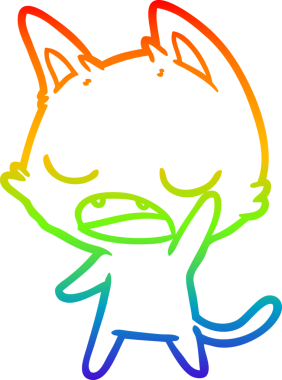 gökkuşağı gradyan çizimi bir insan tarafından çizilmiş konuşan kedi çizgi filmi