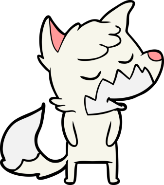 Bir insan tarafından çizilmiş dost canlısı çizgi film tilkisi