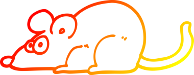 Bir insan tarafından çizilen çizgi film faresinin sıcak çizgi çizimi