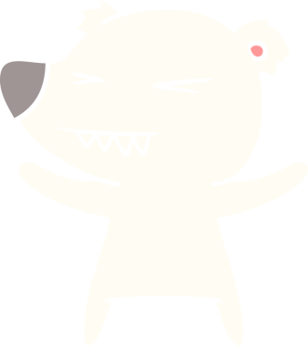 kızgın kutup ayısı düz renkli çizgi film bir insan tarafından çizildi.