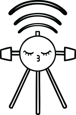 Bir insan tarafından çizilmiş bir uydu karikatürü.