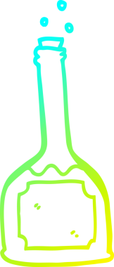 Bir insanın çizdiği kırmızı şarap şişesinin soğuk gradyan çizgisi.