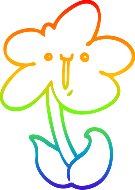 gökkuşağı gradyan çizimi bir insan tarafından çizilmiş bir karikatür çiçeği