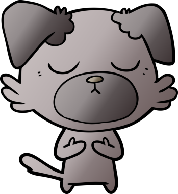 Bir insan tarafından çizilmiş şirin bir çizgi film köpeği.