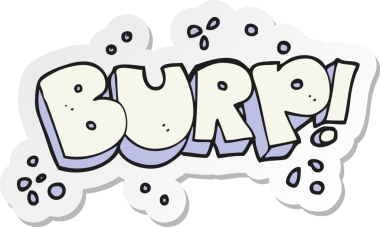 Bir insan tarafından çizilmiş çizgi film geğirme metninin çıkartması