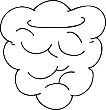 Bir insan tarafından çizilmiş garip çizgi film ahududu.