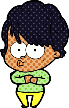 Bir insan tarafından çizilmiş karikatür kadın.