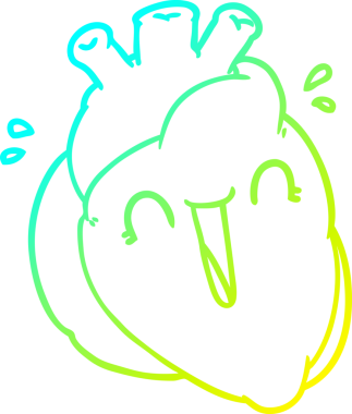 Bir insan tarafından çizilmiş bir karikatür kalp çizimi.