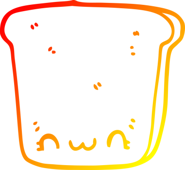 Bir insan tarafından çizilmiş bir ekmek diliminin sıcak gradyan çizimi