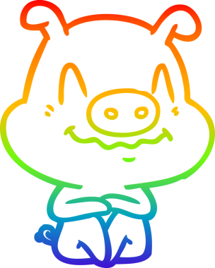 gökkuşağı gradyan çizimi bir insan tarafından çizilmiş sinir çizgi domuz çizimi