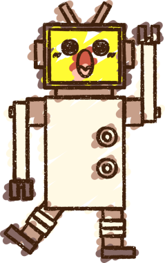 Bir insan tarafından çizilen robot tebeşiri.