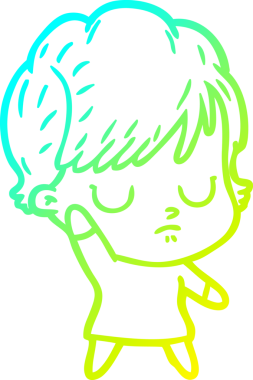 Bir insan tarafından çizilmiş bir karikatür kadın çizimi.