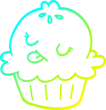 Bir insan tarafından çizilmiş tatlı bir turtanın soğuk gradyan çizimi