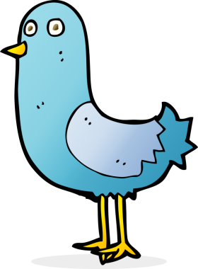 Bir insan tarafından çizilmiş çizgi film kuşu.