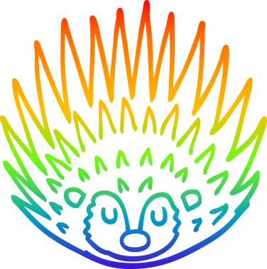 gökkuşağı gradyan çizgi çizimi Bir insan tarafından çizilmiş dikenli kirpi