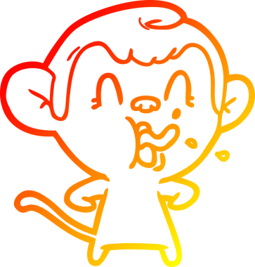 İnsan tarafından çizilmiş çılgın bir çizgi maymunun sıcak çizgi çizimi