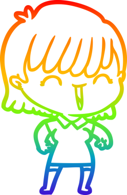 gökkuşağı gradyan çizimi bir insan tarafından çizilmiş bir karikatür kadın