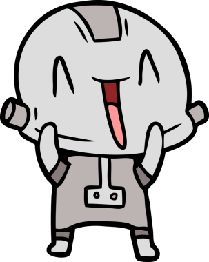 Bir insan tarafından çizilmiş çizgi film robotu