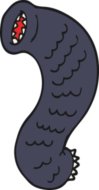 Bir insan tarafından çizilmiş karikatür aç sülük.