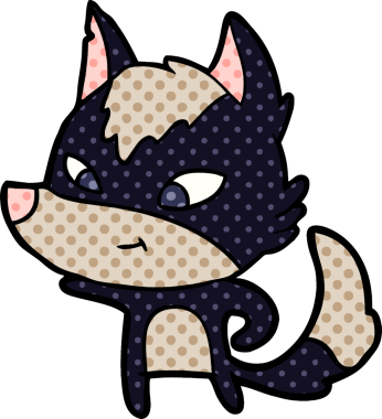 Bir insan tarafından çizilmiş dost canlısı bir kurt.