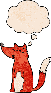 Bir insan tarafından çizilmiş grunge desenli düşünce baloncuğu olan çizgi film kurdu.