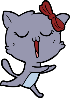 Bir insan tarafından çizilmiş çizgi film kedisi.