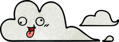 Bir insan tarafından çizilmiş eski grunge desenli bulutlar.