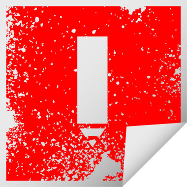 Bir insan tarafından çizilmiş kırmızı bir kalemin kare soyulmuş çıkartması.