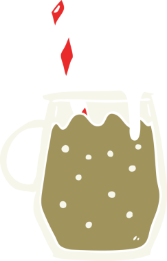 Bir insan tarafından çizilmiş düz renkli kök birası.