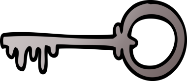 bir insan tarafından çizilmiş eski bir anahtar.