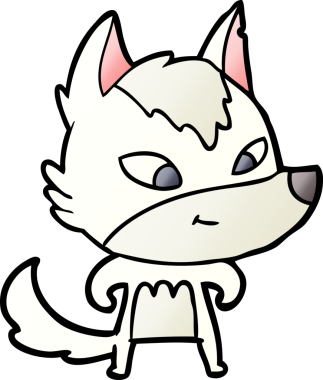 Bir insan tarafından çizilmiş dost canlısı bir kurt.